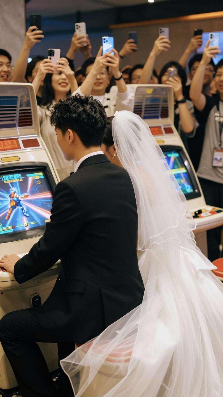 婚礼现场开打《剑魂》?国外新婚夫妇街机对决爆红网络(图1)