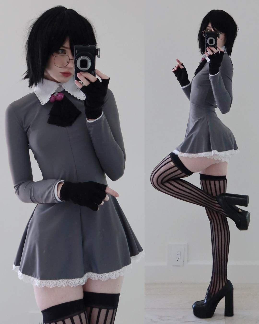 美国小姐姐cos蕾赛 过膝袜勒腿效果太顶了(图11)