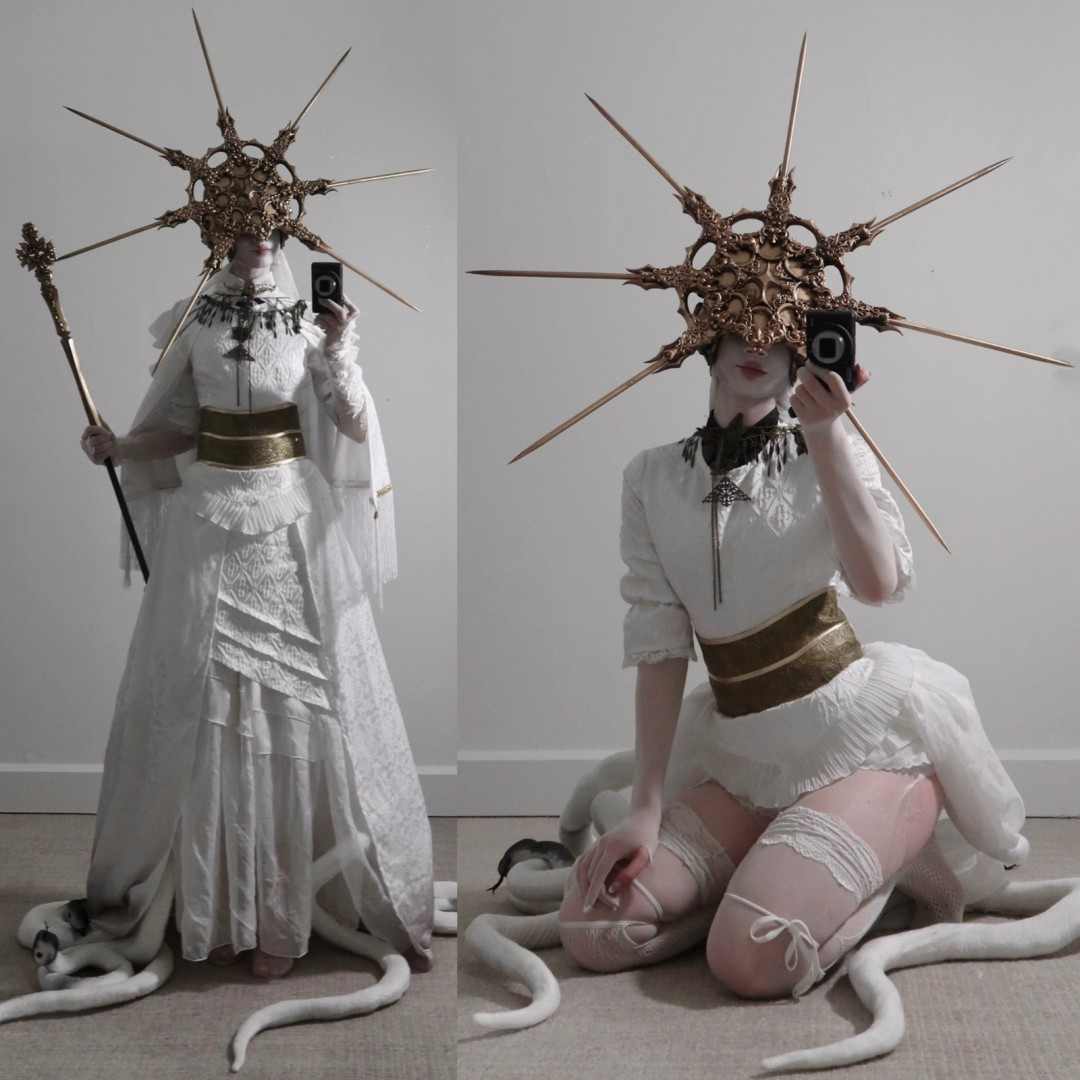 美国小姐姐cos蕾赛 过膝袜勒腿效果太顶了(图12)