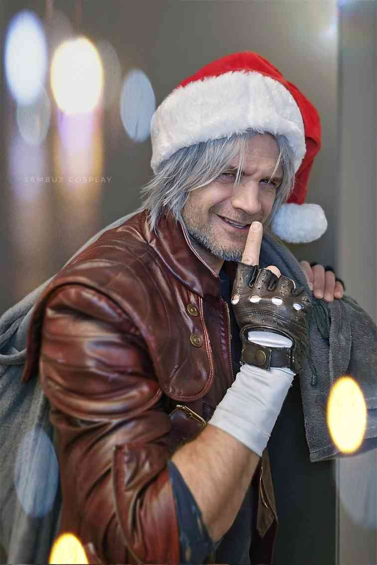皮衣配圣诞帽！意大利Coser演绎《鬼泣5》圣诞但丁(图10)