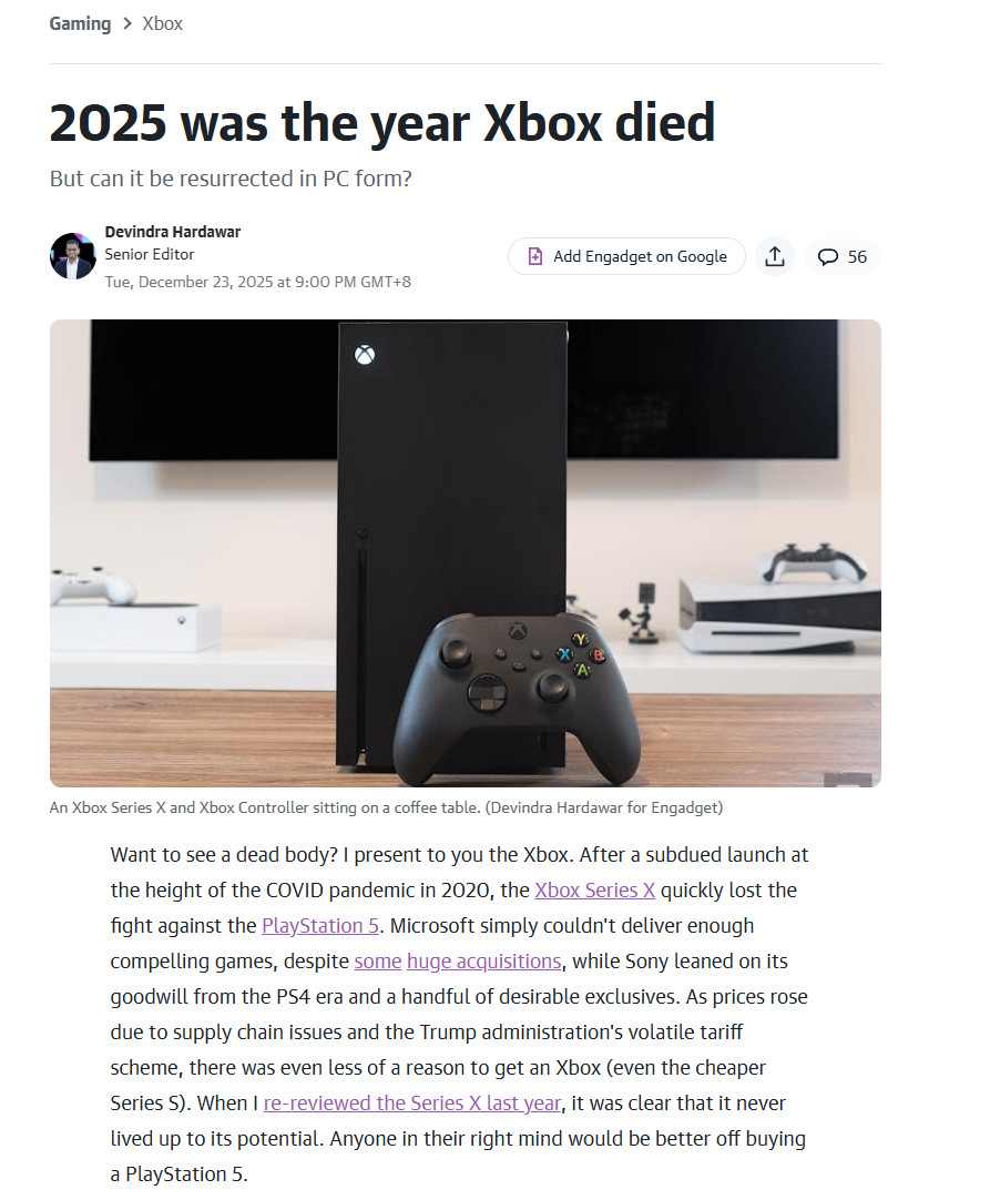 外媒Engadget怒批Xbox：2025年是Xbox消亡之年(图2)