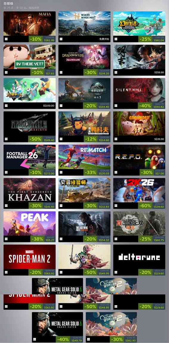 2025年Steam收入榜 《战地6》《无主之地4》上榜铂金级(图4)