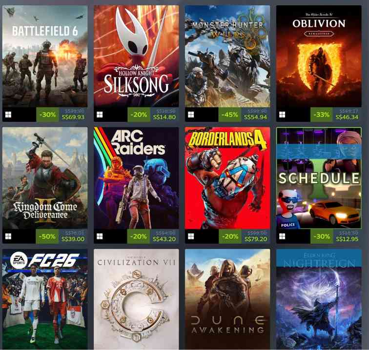 2025年Steam收入榜 《战地6》《无主之地4》上榜铂金级(图2)