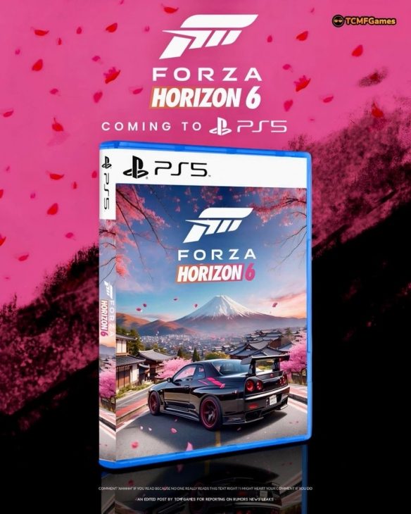 博主饭制《地平线6》PS5实体版：富士山下樱花纷飞！(图1)