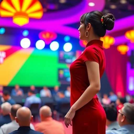 Ti9：女主持小鸽现场问答惹观众羞涩 旗袍性感撩人(图4)