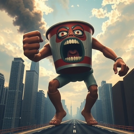 大批杯面巨人来袭 日清合味道联动进击的巨人广告(图1)