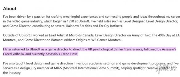 《刺客信条Hexe》总监曝光 曾执导蝙蝠侠阿卡姆起源(图3)