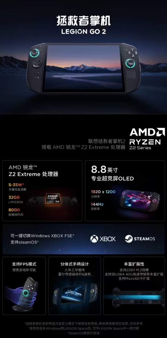 拯救者Legion GO 2掌机国行预约:搭载Z2 Extreme处理器(图1)