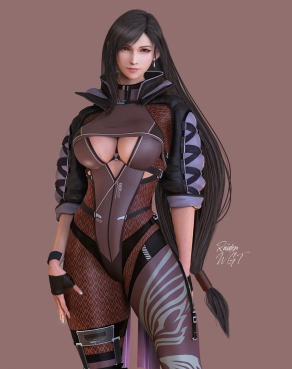 旁边没人的时候再看！《最终幻想7》蒂法全新3D美图赏(图2)