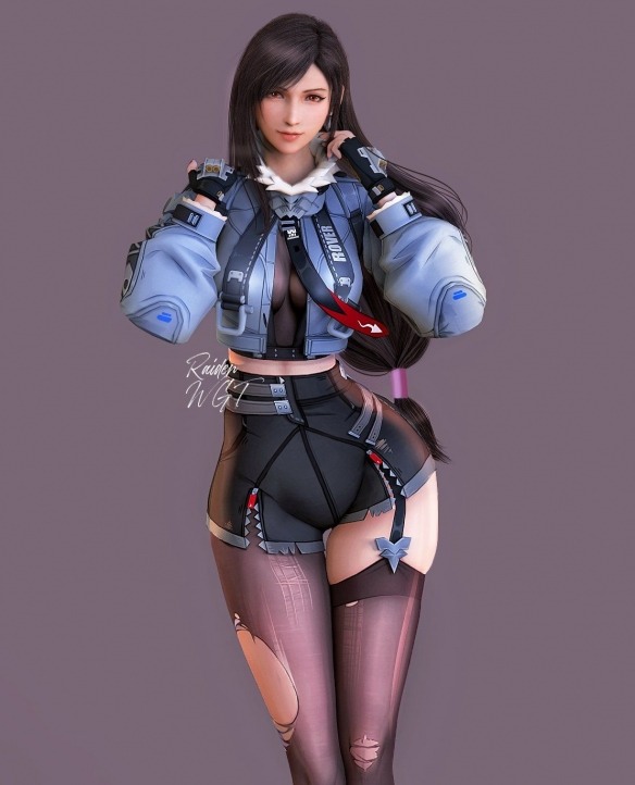 旁边没人的时候再看！《最终幻想7》蒂法全新3D美图赏(图5)