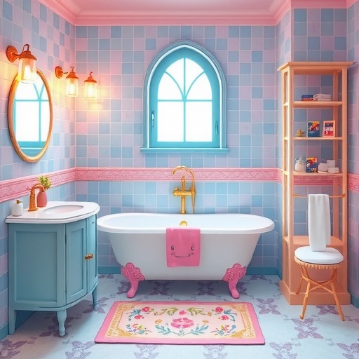 心动小镇【心动小镇】蓝粉浴室教程