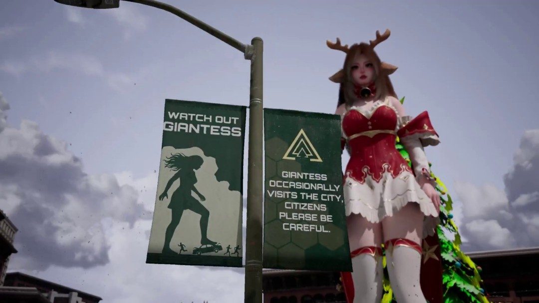 《女巨人游乐场》更新圣诞造型 白袜红高根践踏城市(图2)