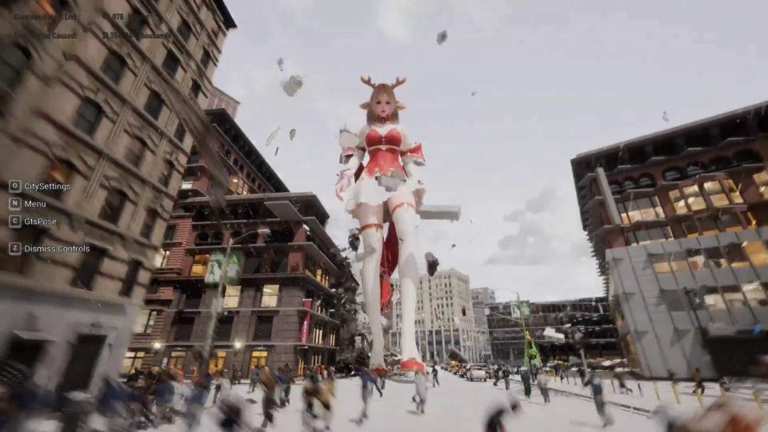 《女巨人游乐场》更新圣诞造型 白袜红高根践踏城市(图5)