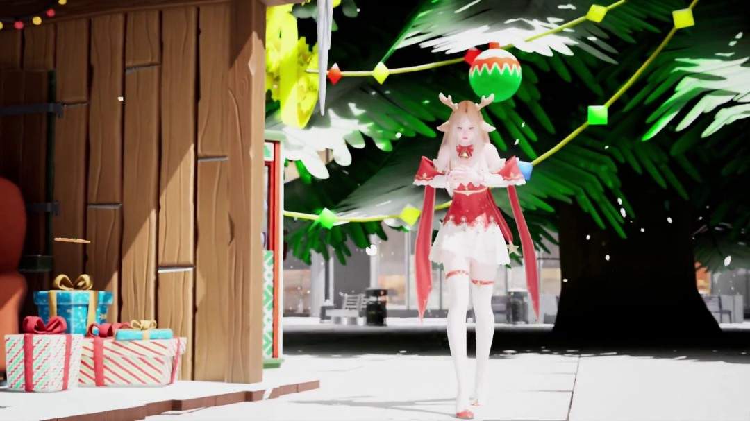 《女巨人游乐场》更新圣诞造型 白袜红高根践踏城市(图1)