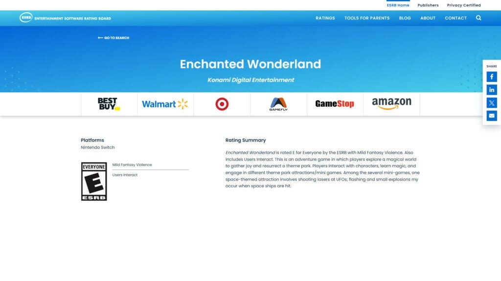 科乐美神秘游戏《Enchanted Wonderland》通过ESRB评级 确认登陆Switch(图3)