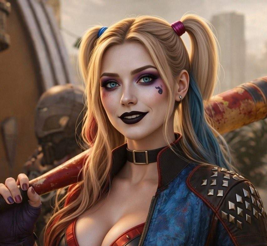 博主用AI爆改低颜值游戏角色：哈莉奎茵成性感美女(图1)