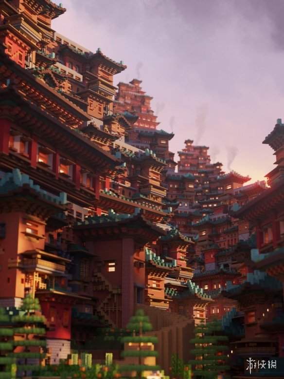 《我的世界》建筑大佬分享自制神作：中式赛博超惊艳!(图2)
