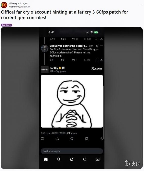 终于等到了？育碧暗示将推出《孤岛惊魂3》60帧更新(图1)