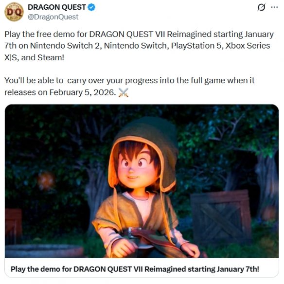 《勇者斗恶龙7重制版》明天推出试玩版！存档可继承(图1)