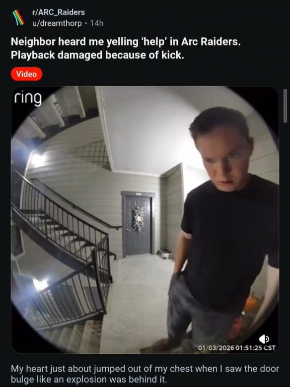 ARC玩家打游戏太投入引虚惊，热心邻居破门救援(图1)