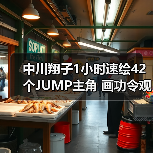 中川翔子1小时速绘42个JUMP主角 画功令观者惊叹(图1)