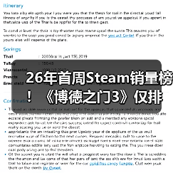 26年首周Steam销量榜！《博德之门3》仅排第二(图2)