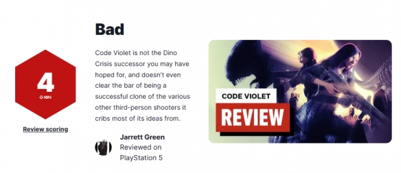 开年第一烂作？PS5独占游戏《Code Violet》IGN仅4分(图1)