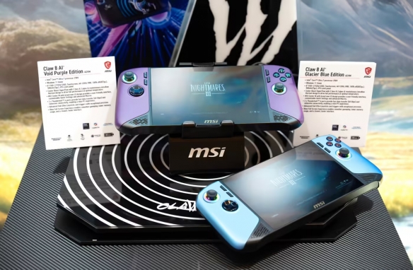 微星Claw 8 AI+掌机推出全新个性配色：冰河蓝/虚空紫 - Tanyitan情报局