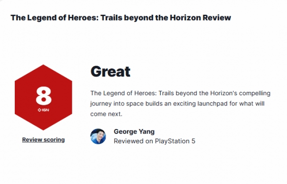 IGN8分好评：《界之轨迹》获赞“引人入胜的太空之旅” - Tanyitan情报局