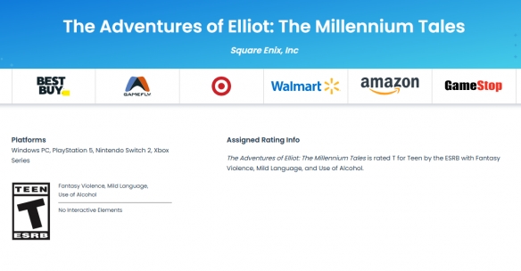 SE新作要来了！《艾略特的千年物语》获得ESRB评级 - Tanyitan情报局