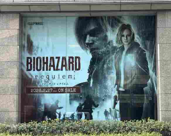 《生化9》巨幅海报亮相卡普空总部：里昂与格蕾丝并肩 - Tanyitan情报局