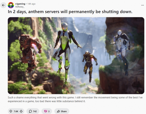 《圣歌》服务器今日永久关闭 玩家呼吁官方推出离线版 - Tanyitan情报局