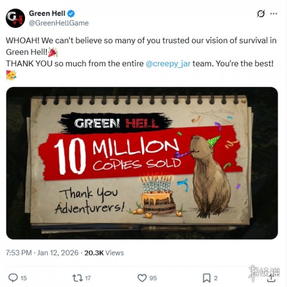 《绿色地狱》总销量突破1000万! 周年纪念版仅需8.7元 - Tanyitan情报局