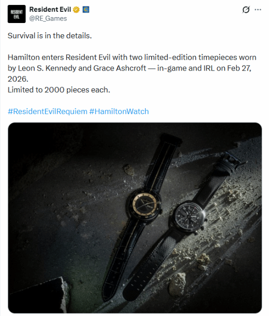 《生化危机9：安魂曲》联动汉密尔顿联名手表引争议 - Tanyitan情报局