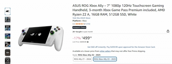 微软Xbox掌机首次调价:降价100美元 促销力度引关注(图2) 微软Xbox掌机首次调价:降价100美元 促销力度引关注(图2)