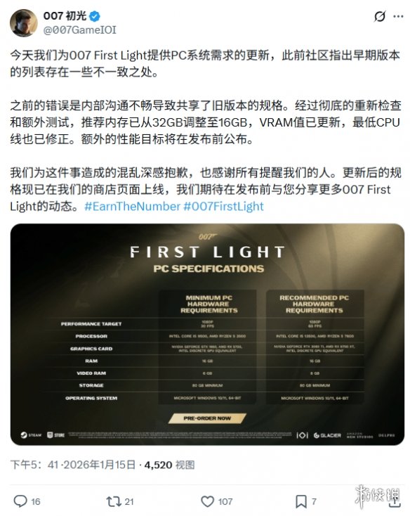 游侠晚报：巫师4迎音频强援! 《007初露锋芒》新配置(图5)