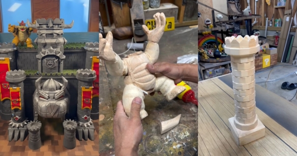 木工达人神还原！纯手工木制“库巴城堡”惊艳粉丝(图1)