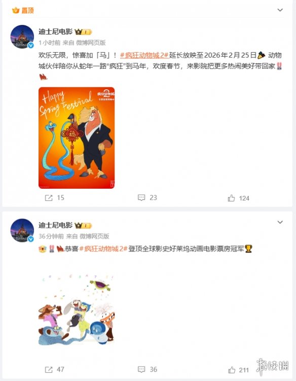 动物城大战哪吒!《疯狂动物城2》票房惜败《哪吒2》(图4)