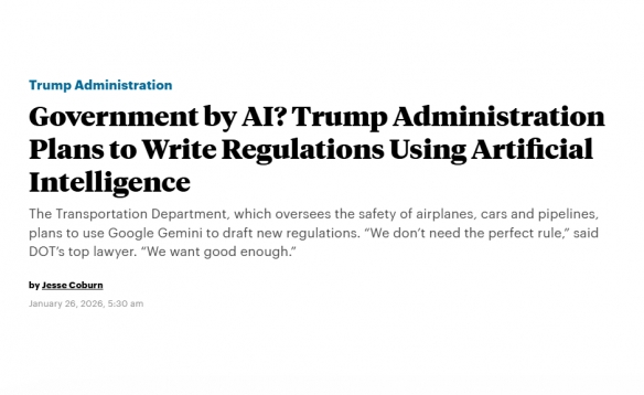 川普政府拟用AI起草运输法规引争议 速度与安全成焦点 - Tanyitan情报局