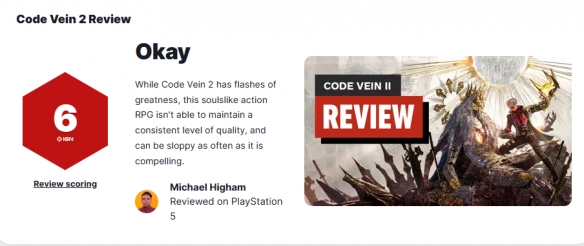 《噬血代码2》IGN 6分：未能跟上类魂游戏发展步伐(图1)