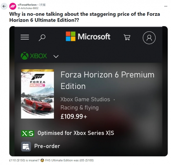 《极限竞速:地平线6》尊享版升级包价格引发网友不满(图2) 《极限竞速:地平线6》尊享版升级包价格引发网友不满(图2)