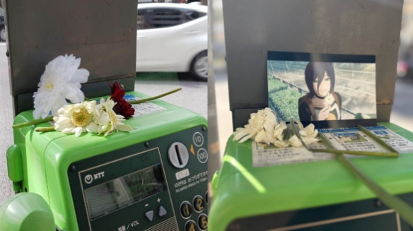 《链锯人》带动圣地巡礼热潮！东京电话亭被鲜花淹没 - Tanyitan情报局