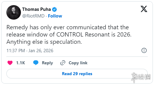 Remedy回应《控制Resonant》发售时间爆料：都是猜测(图2)
